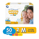 PAÑALES WINNY ULTRATRIM SEC ETAPA 2 X50 UND +TOALLITAS HÚMEDAS ALOE X10 UND