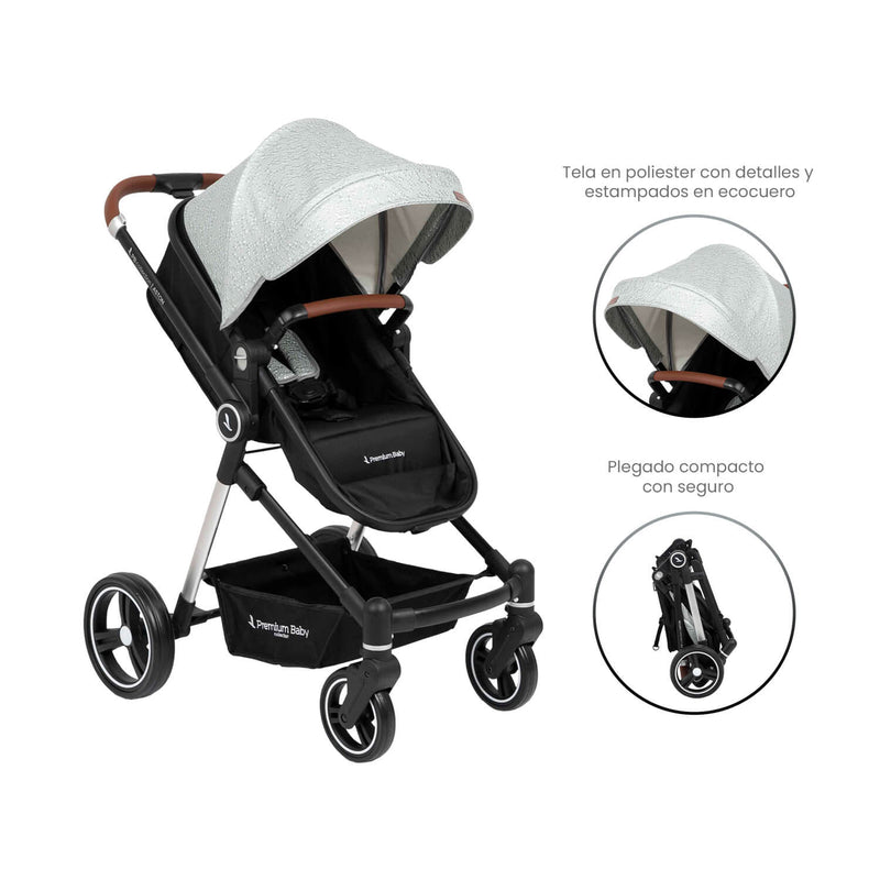 COCHE TIPO CUNA ASTON PREMIUM BABY GRIS