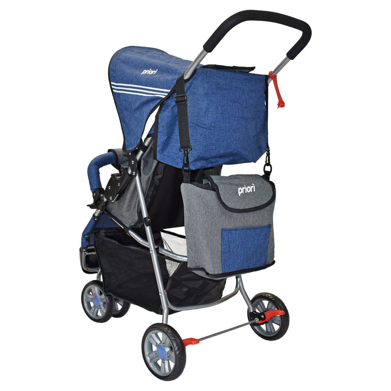 COCHE JOGGER + PAÑALERA MLN PRIORI AZUL