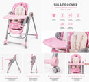 SILLA DE COMER MECEDORA GRAVY EB637 ROSA LLAMITA EBABY