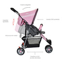 COCHE JOGGER + PAÑALERA MLN PRIORI ROSADO