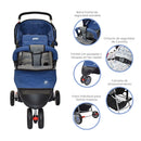 COCHE JOGGER + PAÑALERA MLN PRIORI AZUL