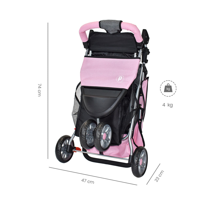 COCHE JOGGER + PAÑALERA MLN PRIORI ROSADO