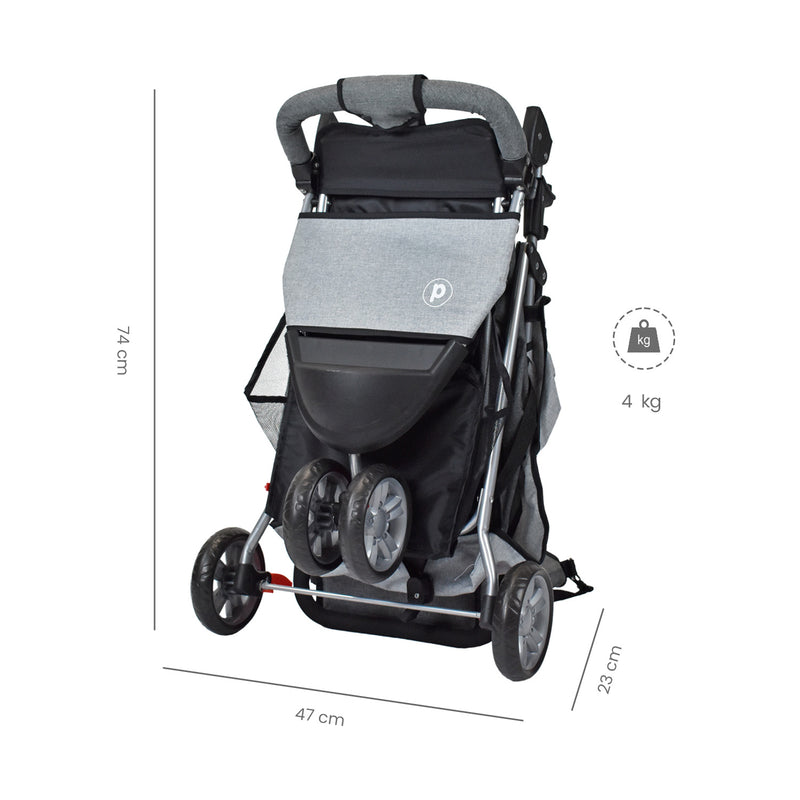 COCHE JOGGER + PAÑALERA MLN PRIORI GRIS