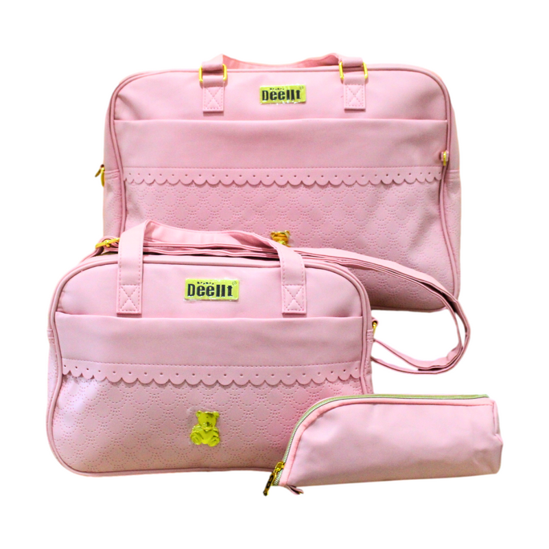 BOLSO PAÑALERA 3 PIEZAS 2102 MUNBE ROSADO