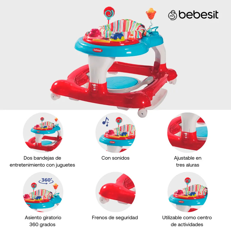 CAMINADOR MULTIACTIVIDAD 3 EN 1 7102 - AZUL BEBESIT