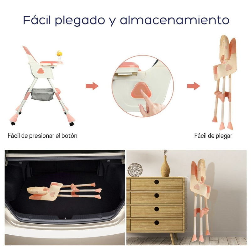 SILLA PARA COMER BEBE E500 ROSADO MUNBE