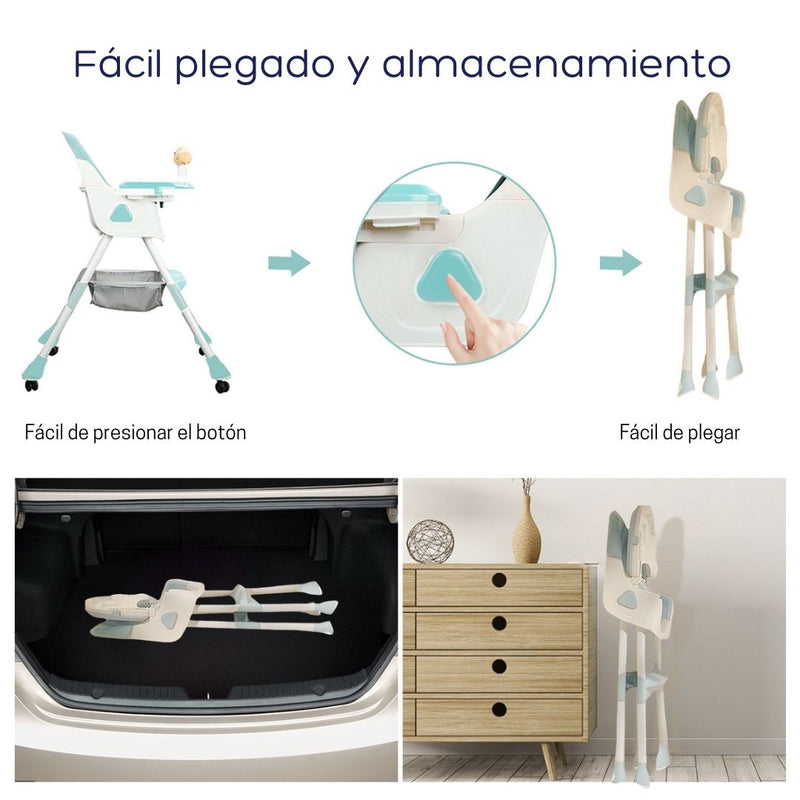 SILLA PARA COMER  BEBE E500 VERDE MUNBE