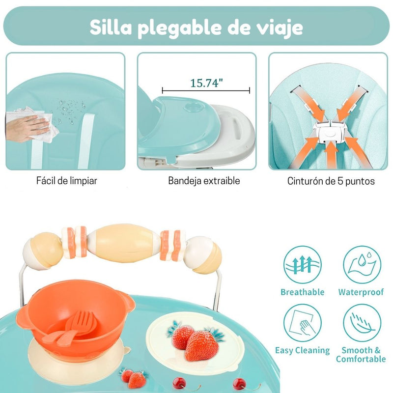 SILLA PARA COMER  BEBE E500 VERDE MUNBE