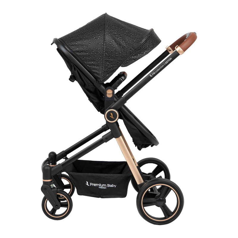 COCHE TIPO CUNA ASTON PREMIUM BABY NEGRO CAFE