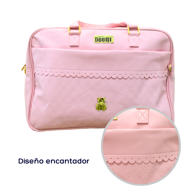 BOLSO PAÑALERA 3 PIEZAS 2102 MUNBE ROSADO