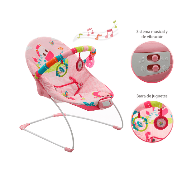 SILLA BOUNCER MUSICAL PB2001 PREMIUM BABY ROSA