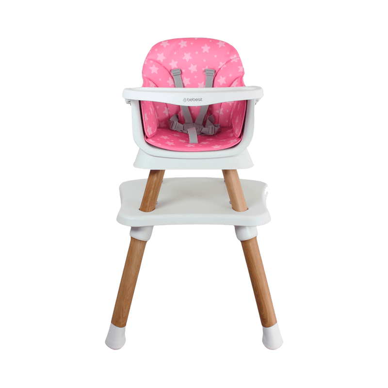 SILLA COMEDOR BABY ELITE DINNER 5 EN 1 1077 BEBESIT ROSADO-