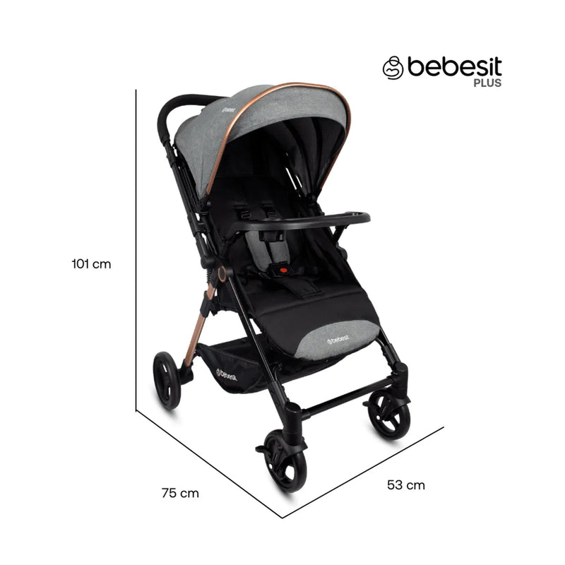 COCHE REVERSIBLE CITY JC100 - BEIGE BEBESIT
