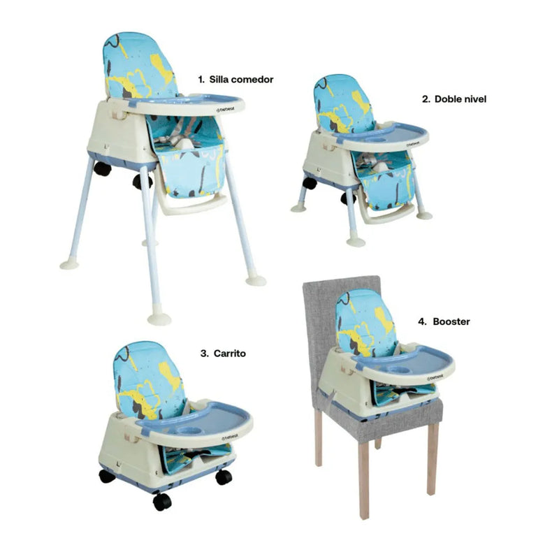 SILLA COMEDOR 3 EN 1 SMART YY22QBL AZUL BEBESIT