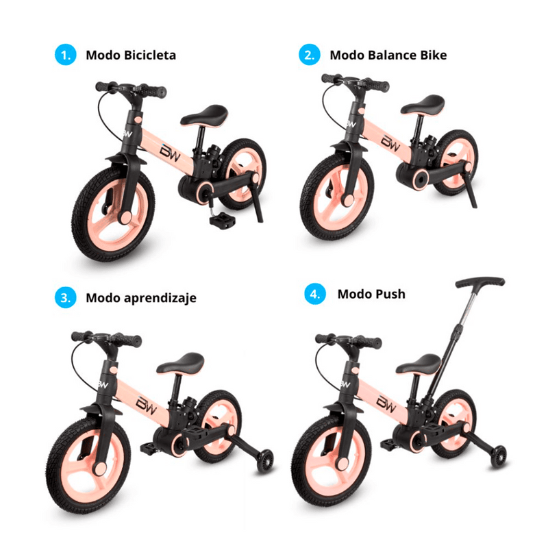 BICICLETA 4 EN 1 REVOLT PLEGABLE PINK EMM112P PRINSEL