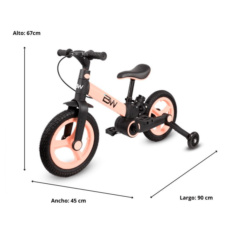 BICICLETA 4 EN 1 REVOLT PLEGABLE PINK EMM112P PRINSEL