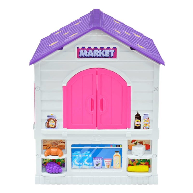 PREVENTA: Casita Infantil PRIN4080 2 en 1 para Niñas PRIN4080Playhouse y Supermercado Prinsel