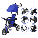 TRICICLO CON BARRA DE CONTROL Y CAPOTA ¡DIVERSIÓN Y SEGURIDAD PARA TU PEQUEÑO! J-TS5015 MUNBE AZUL