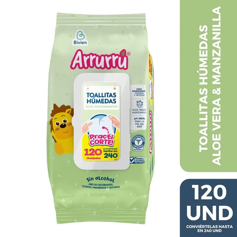 TOALLAS HUMEDAS ALOE VERA Y MANZANILLA X240 AAB294 ARRURÚ