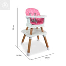 SILLA COMEDOR BABY ELITE DINNER 5 EN 1 1077 BEBESIT ROSADO-