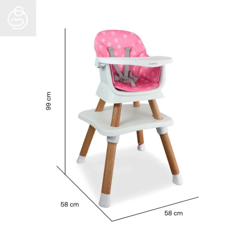 SILLA COMEDOR BABY ELITE DINNER 5 EN 1 1077 BEBESIT ROSADO-