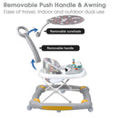 CAMINADOR PARA BEBÉ MULTIFUNCIONAL CON TECHO Y JUEGOS MUSICALES Y-W405C MUNBE GRIS