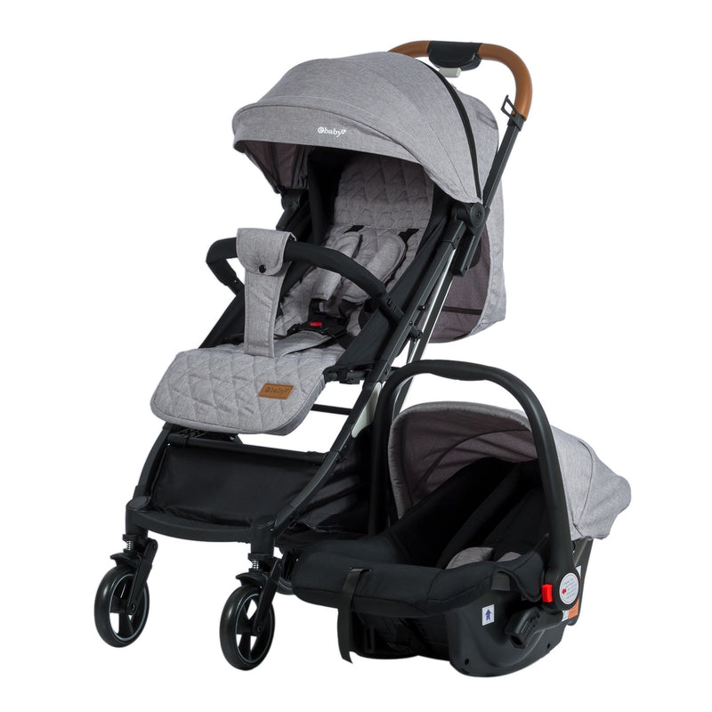 COCHE MALETA CON PORTABEBÉ HAPPY TRAVEL EB198 GRIS EBABY