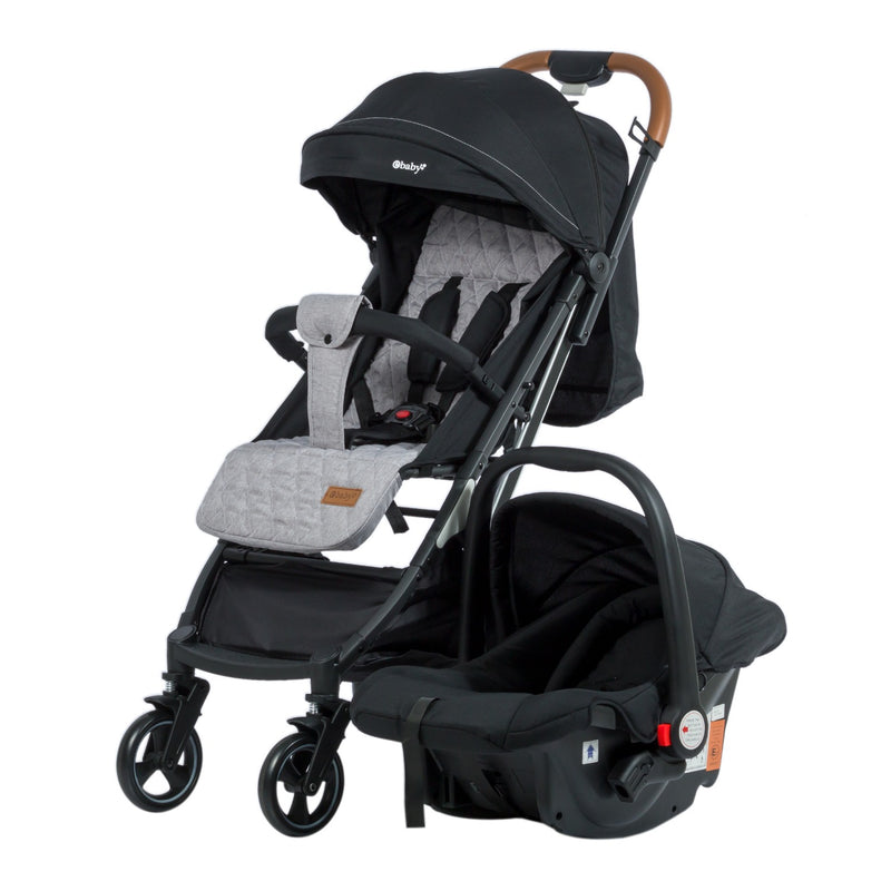 COCHE MALETA CON PORTABEBÉ HAPPY TRAVEL EB198 NEGRO EBABY