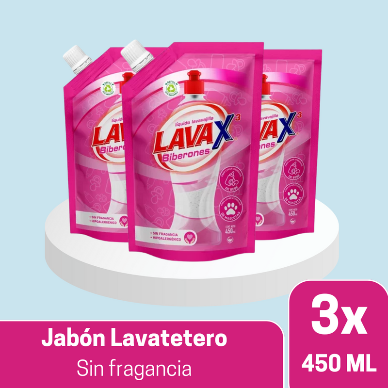 COMBO JABÓN LAVA TETEROS X450ML X3 (Más unidades para múltiples usos)