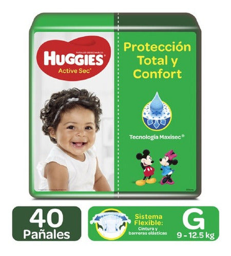 PAÑAL ACTIVE SEC ET3 X40 HUGGIES