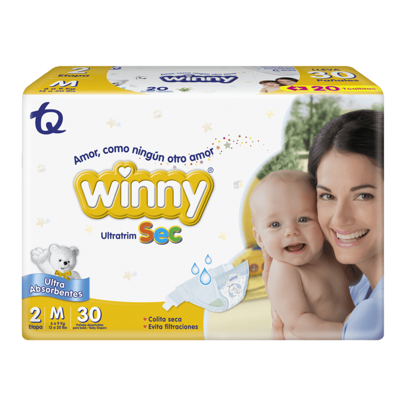 PAÑALES ULTRATRIM SEC ETAPA 2 X 30 +TOALLITAS HUMEDAS ALOE X10