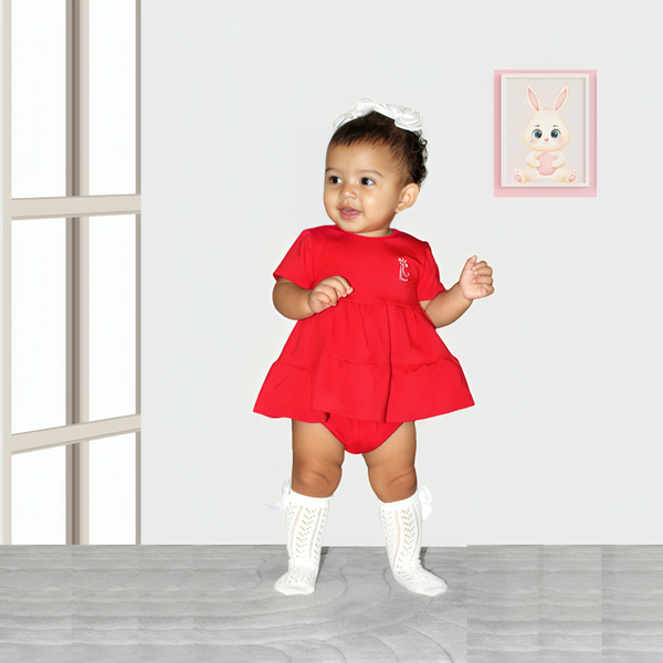 VESTIDO NIÑA 2009 ROJO CRECIENDO BABY