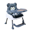 SILLA COMEDOR 3 EN 1 (SILLA COMEDOR ALTA, BAJA Y BOOSTER) MLU - GRIS BEBESITOS