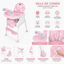 SILLA DE COMER 4 EN 1 SHINE EB634 ROSA LLAMITA EBABY