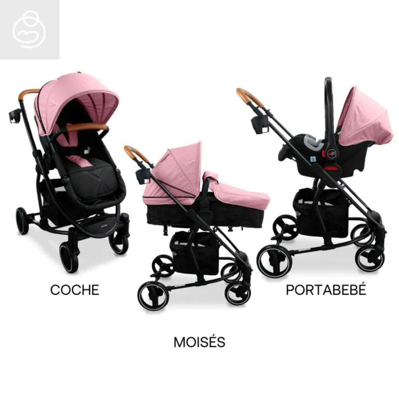 COCHE TRAVEL SYSTEM PRIMA SL461A - ROSADO BEBESIT
