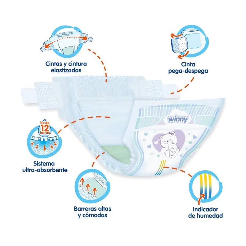 PAÑAL SEC ETAPA 1 X30 +TOALLITAS HÚMEDAS X20 ALOE WINNY