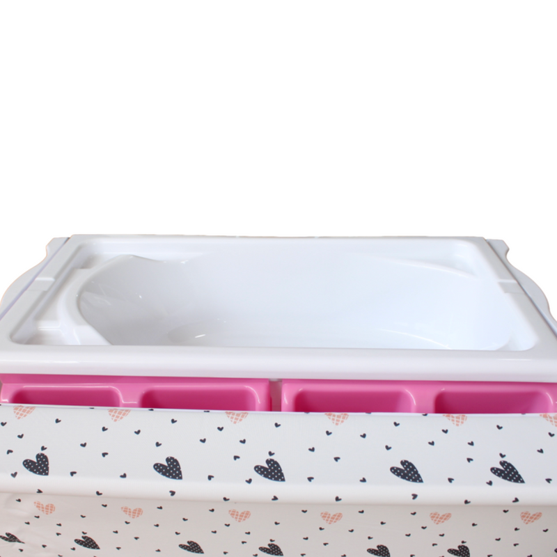 BAÑERA DE PIE CAMBIADOR TIN-103 BEBESITO CORAZÓN