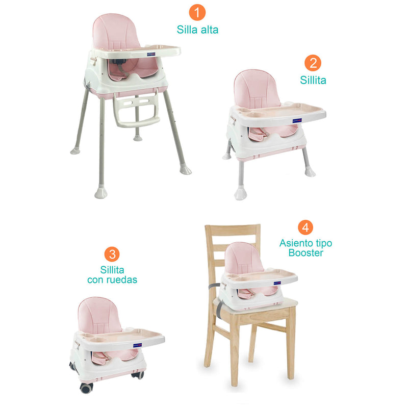 SILLA COMEDOR ZOE HAPPY BABY ROSADO