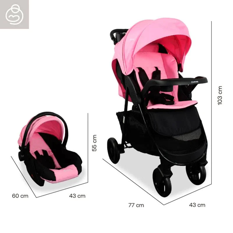 COCHE TRAVEL SYSTEM SIENNA 5282 - ROSADO BEBESIT