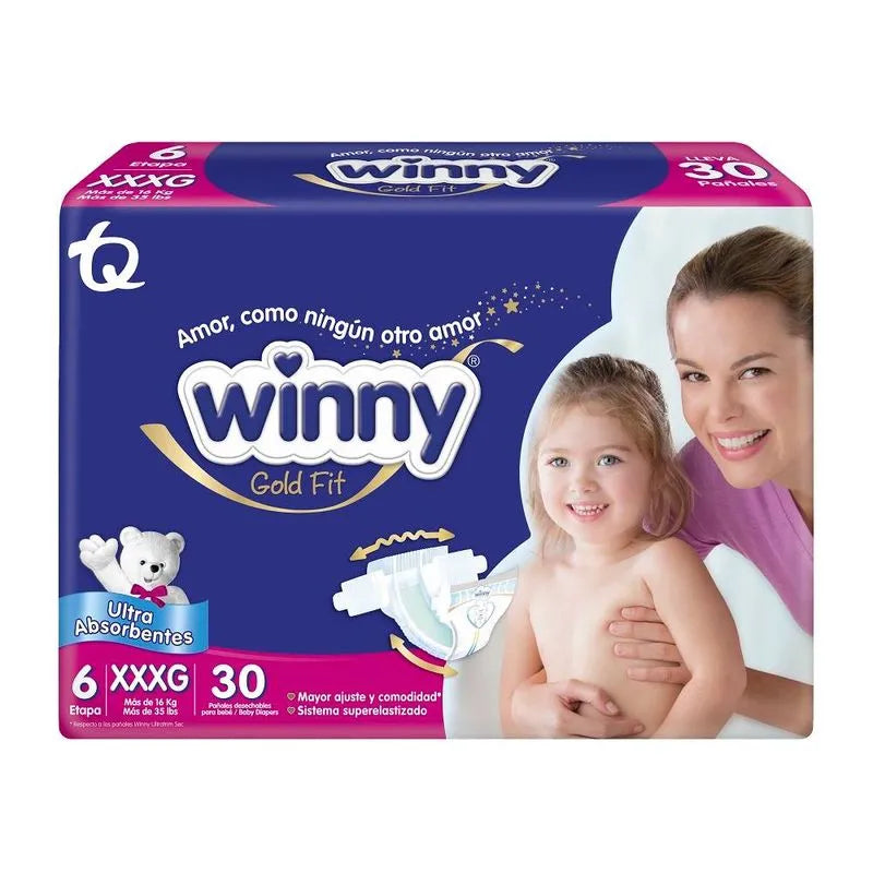PAÑALES WINNY ULTRATRIM GOLD FIT ETAPA 6 X30 UND