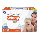 PAÑALES WINNY SEC ETAPA 3 X30 + GRATIS TOALLITAS HÚMEDAS ALOE X10 UND