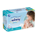 PAÑALES WINNY SENSITIVE ETAPA 1 X30 UND + GRATIS TOALLITAS HÚMEDAS RECIÉN NACIDO X20 UND