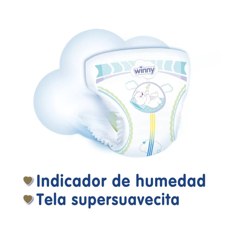 PAÑALES WINNY SENSITIVE ETAPA 1 X30 UND + GRATIS TOALLITAS HÚMEDAS RECIÉN NACIDO X20 UND