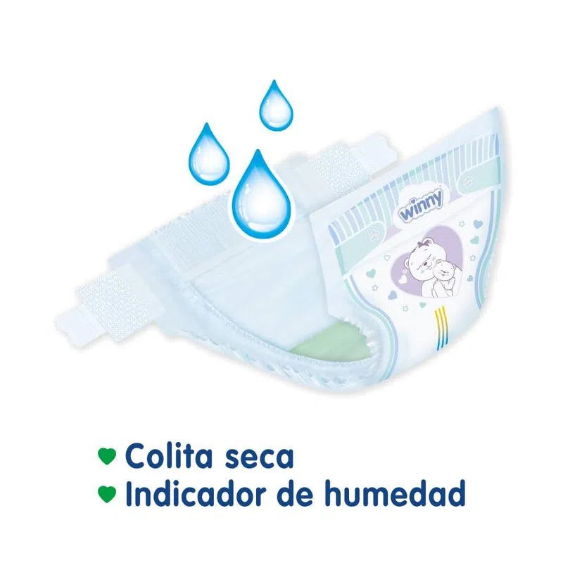PAÑALES WINNY ULTRATRIM SEC ETAPA 1 X30 UND +TOALLITAS HÚMEDAS ALOE X20 UND