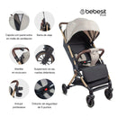 COCHE TRAVEL SYSTEM MICRO JCTSX5 BEIGE BEBESIT -
