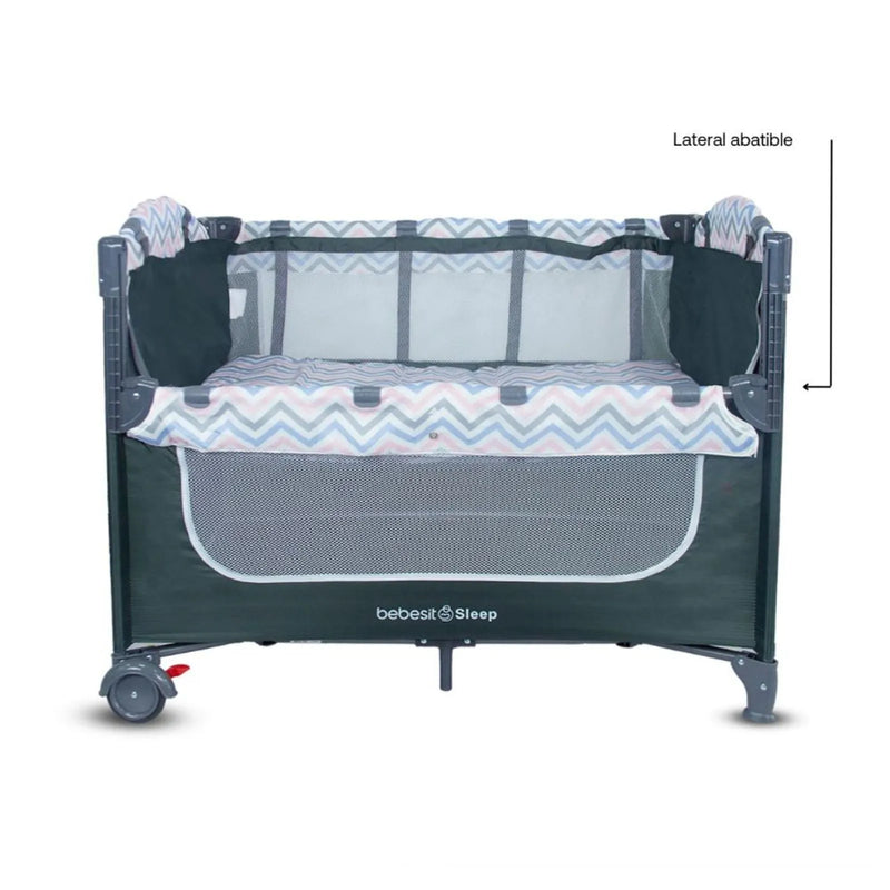 CUNA CORRAL SLEEP ZK005 3 EN 1: COLECHO, CUNA Y CORRAL PARA BEBÉS DE 0 A 3 AÑOS- ROSADO-