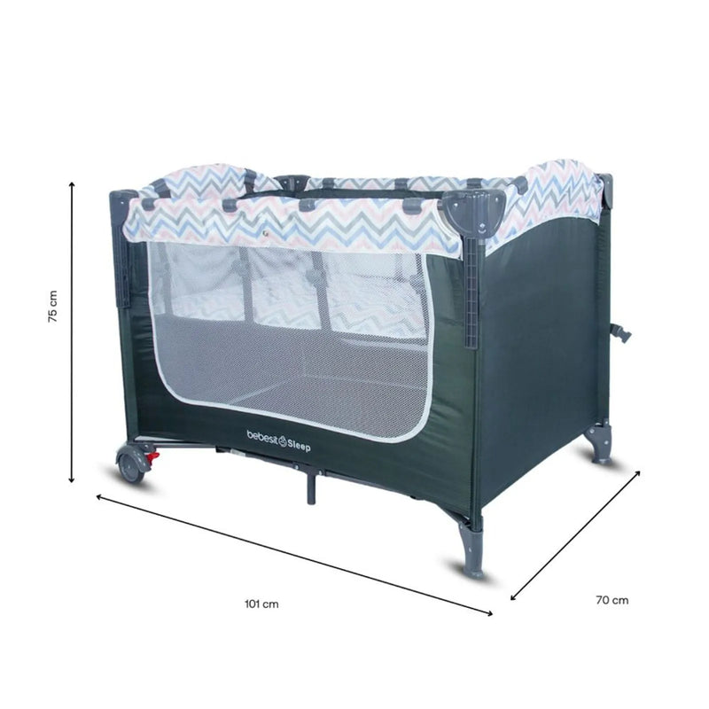 CUNA CORRAL SLEEP ZK005 3 EN 1: COLECHO, CUNA Y CORRAL PARA BEBÉS DE 0 A 3 AÑOS- ROSADO-