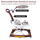 CAMINADOR PARA BEBÉ MULTIFUNCIONAL CON TECHO Y JUEGOS MUSICALES Y-W405C MUNBE VINO TINTO