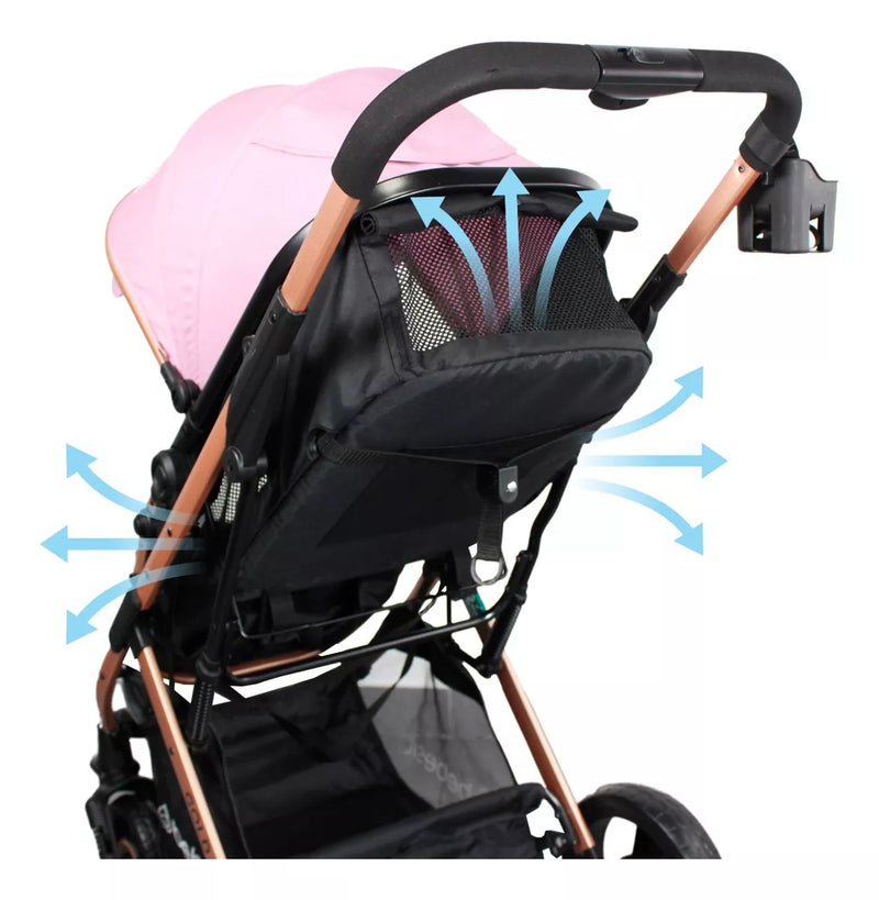 COCHE TRAVEL SYSTEM GOLD LX TS619 BEBESIT ROSADO-